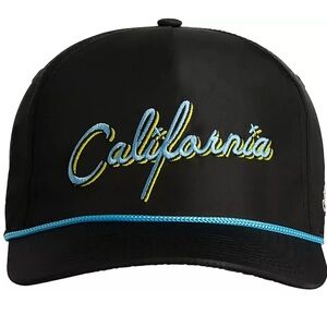 NWT Bad Birdie Golf Hat Adult Snapback CALIFORNIA Script Black